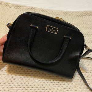 Kate Spade black leather zip handbag